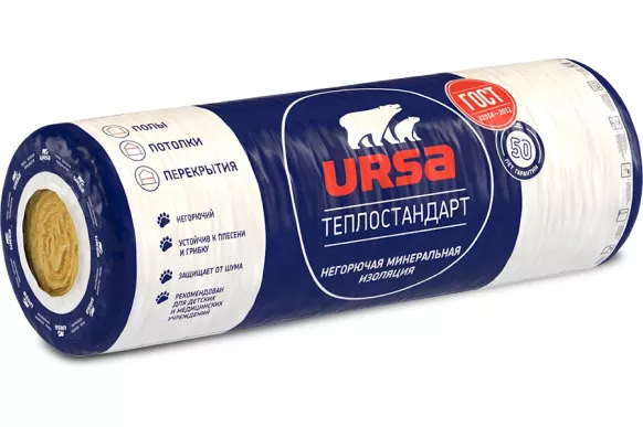 Утеплитель из минеральной ваты URSA ТеплоСТАНДАРТ Рулон (6560х1220х100 мм) 1 шт