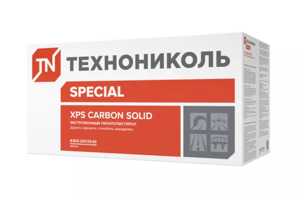 Экструзионный пенополистирол (XPS) Технониколь XPS CARBON SOLID 500 60х600х2400 мм 7 шт