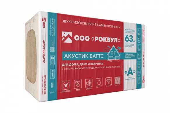 Rockwool Акустик Баттс Плита (1000х600х50 мм) 10 шт