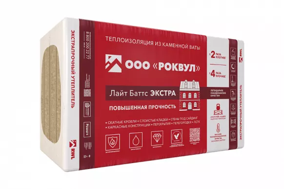 Rockwool Лайт Баттс Экстра Плита (1000х600х50 мм) 8 шт