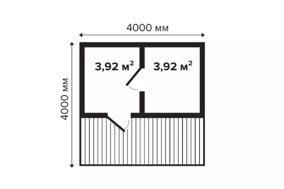 Баня 14 (Комфорт) брус 44 мм